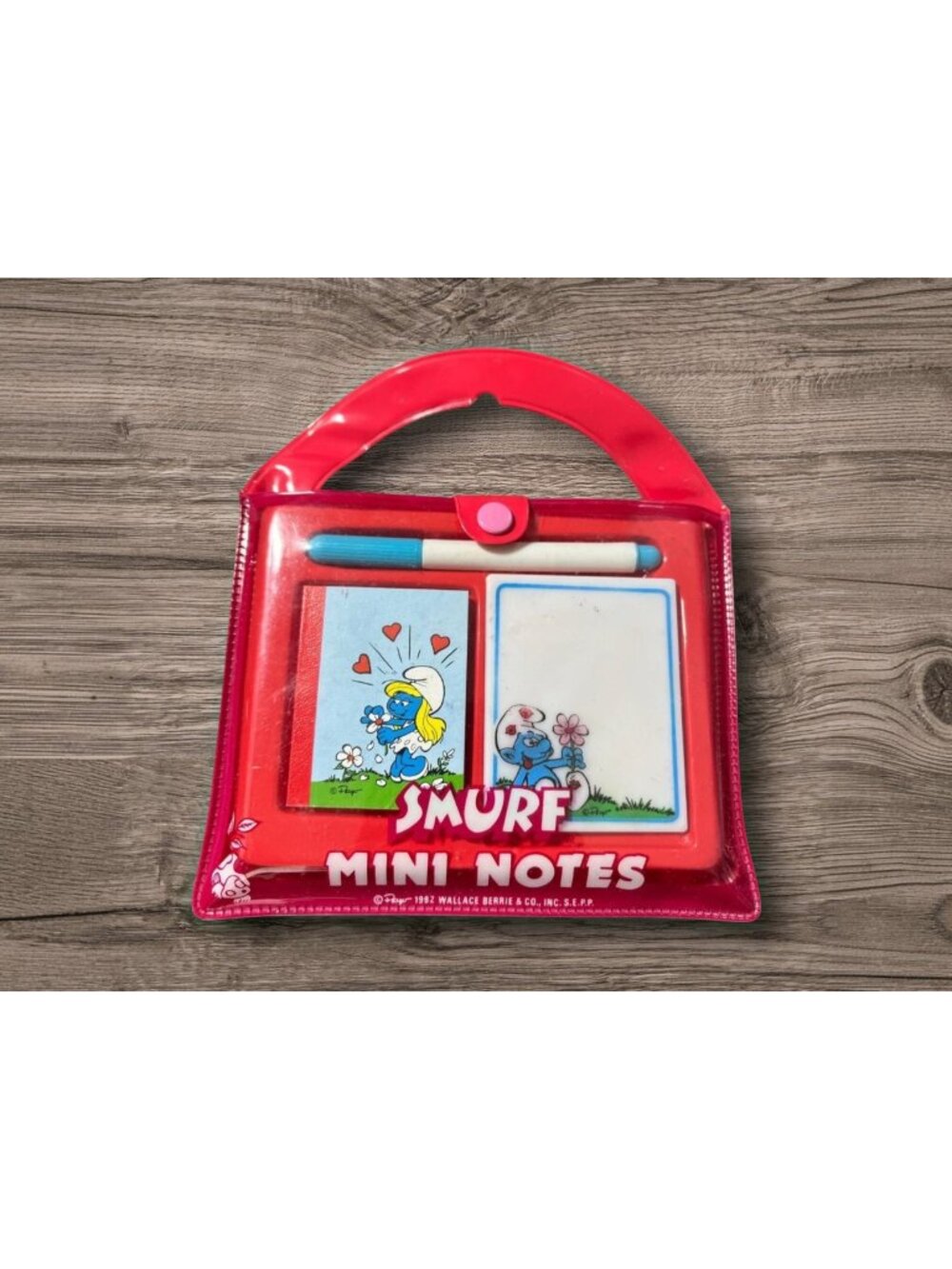 Vintage Smurf Red Mini Notes Set Wallace Berrie & Co 1982.